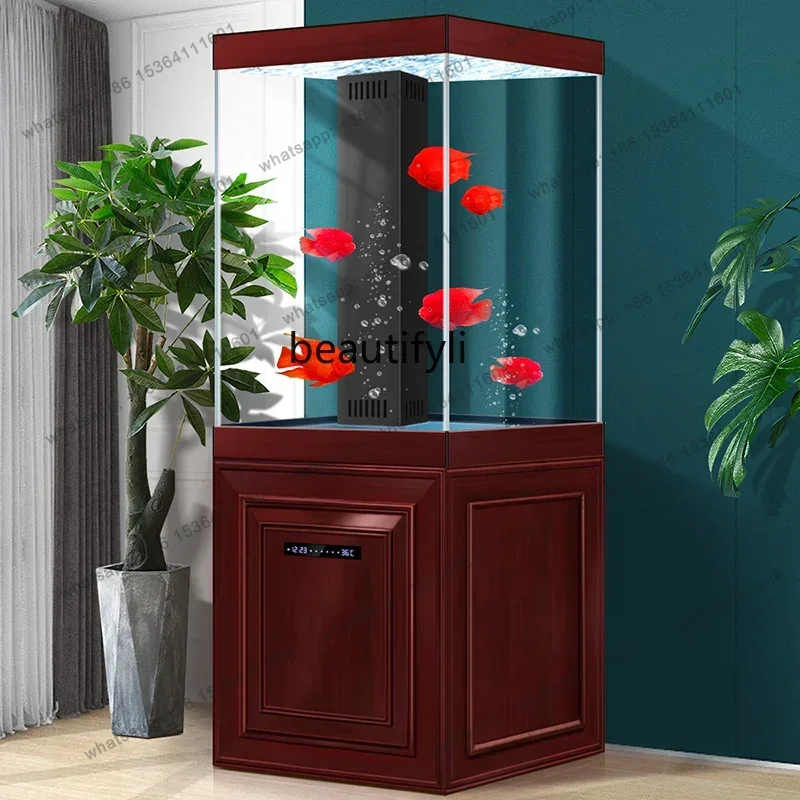 Bottom filter fish tank aquarium ultra-white glass intelligent constant temperature ecological water-free goldfish tank53