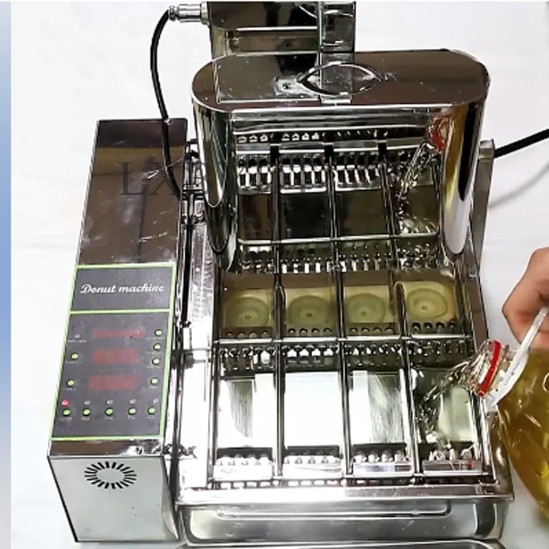 Commercial Fully Automatic 4 Rows Mini Donut Machine Stainless Steel Electric Doughnut Maker Fryer
