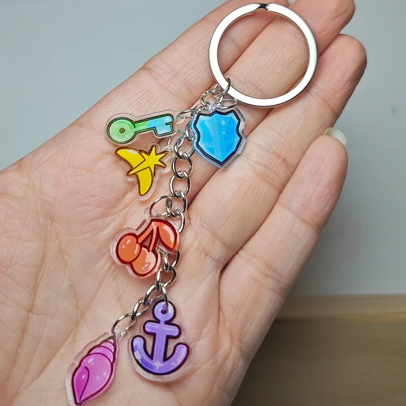 Soothing Unlimited Key Guardian Shield Double Cherry Keychain Star Crown Fans Dream Ship Anchor Clothing Accessories Keychain