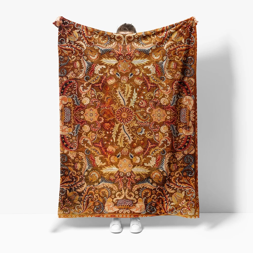 

Luxurious Floral Embroidered Blanket Throw Sofa Bed Decorative Bedspread Home Textile Cushion Cover Gift