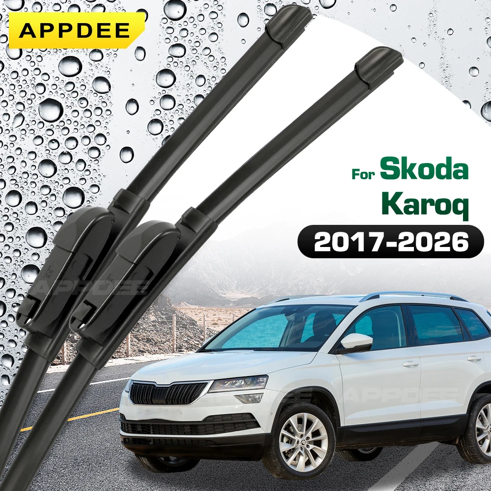 

APPDEE для Skoda Karoq 2017-2026 силиконовые и резиновые щетки переднего стеклоочистителя, щетки для лобового стекла, оконные щетки