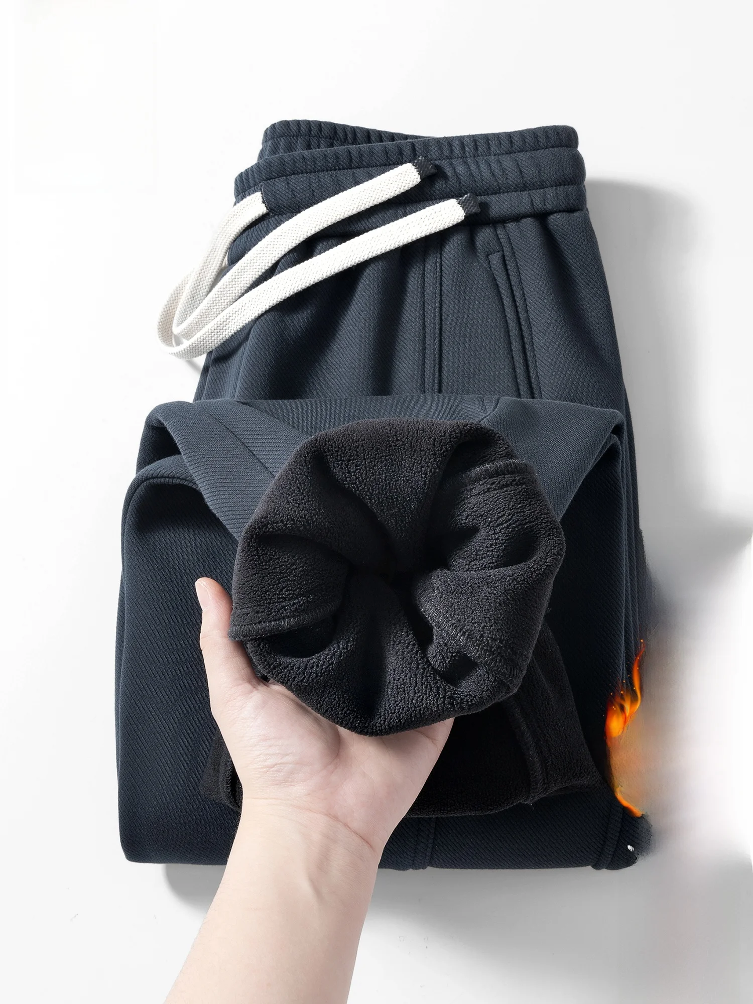 

PaulFrank Fce Lined Cuffed Casual Pants for Men Deep ey Loose Fit Spring Leisure Sports Trousers Teenager Big Mouth Monkey