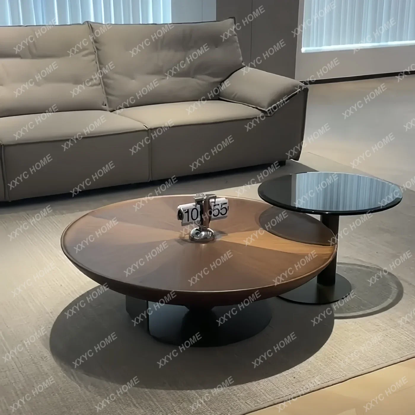 Living Room Modern Coffee Table Wood  Luxury Round Coffee Table Minimalist Unique Standing Mesa Auxiliar Home Furniture