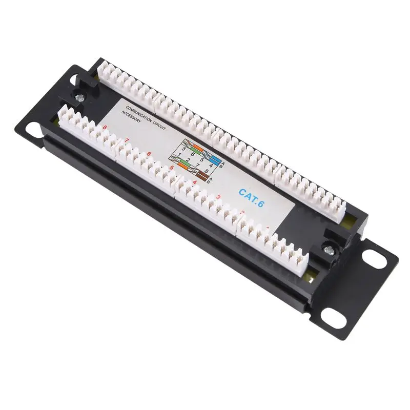 Ingenious-4X CAT6 8 Ports Patch Panel Rack Network 6.89 Inch 1U Rack Mount With RJ45 Socket For Household Distribution Frame