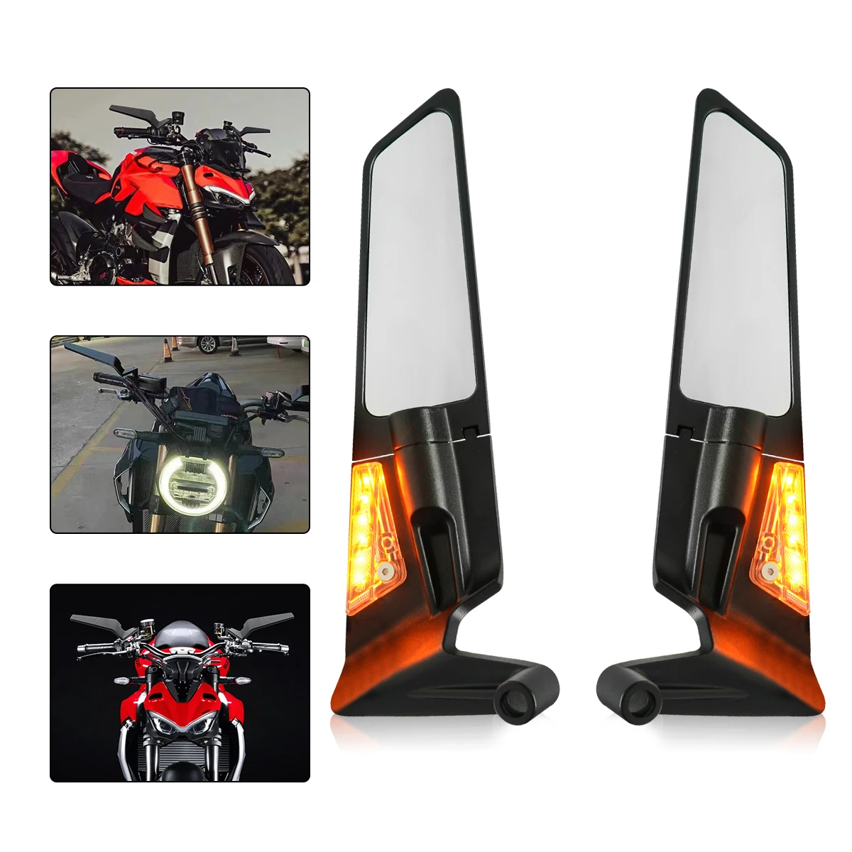 For Yamaha MT07 MT09 FZ07 FZ09 MT03 MT10 FJ09 Motorcycle Stealth Winglets Mirror Kits To Rotate Adjustable Mirrors