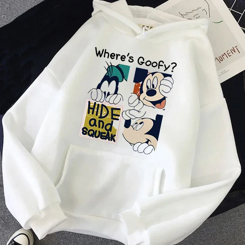 Women Hoodies Minnie Mouse Casual Sweatshirt Kawaii Mickey Disney Hoodies Female Cartoon Casual Clothing Streetwear Pullover Top