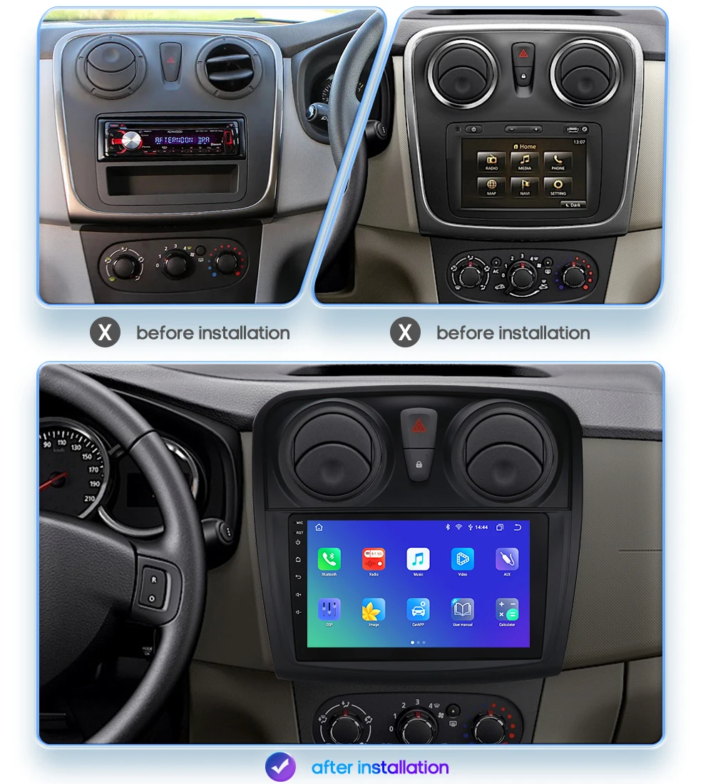 Android 12 Carplay Android Auto Radio For Renault Logan 2 Sandero 2 2012-2019 Car Multimedia GPS 4G autoradio RDS 4G-LET NO DVD