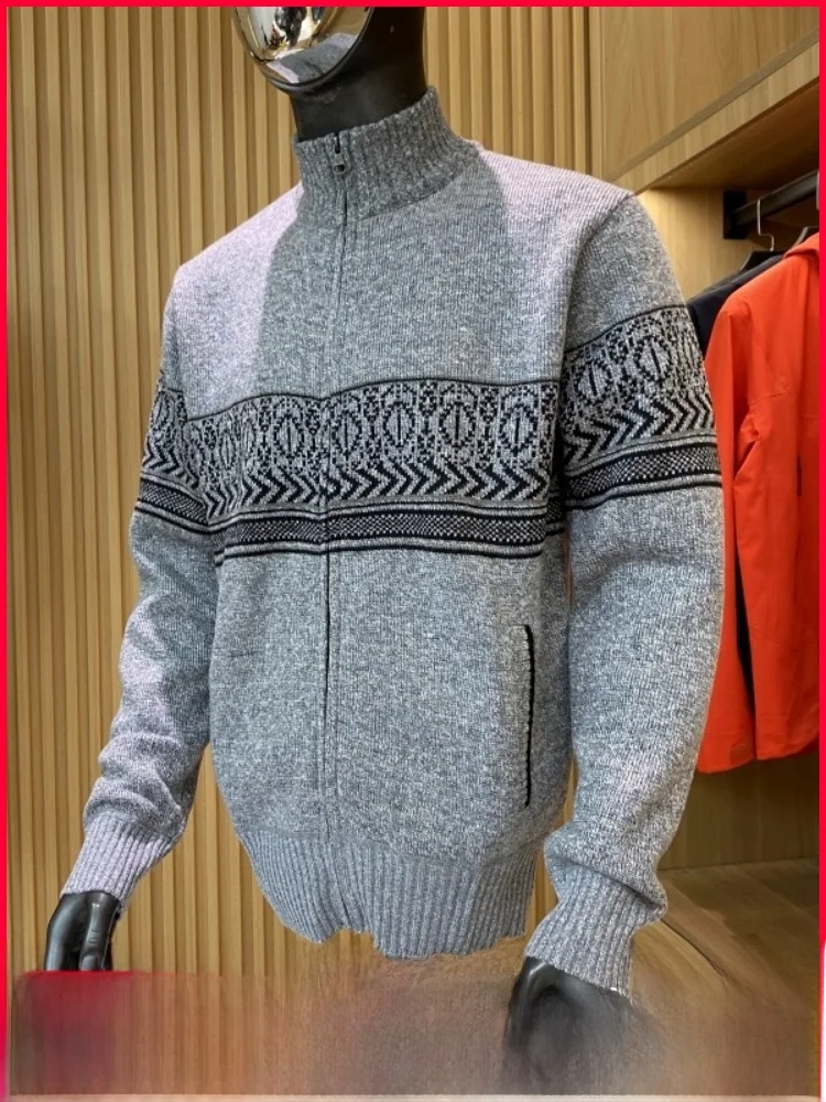 

Men's Knitted Sweater Faionable High Ne Fluffy Inner National Sle f High Collar Autumn Winter New Arrival