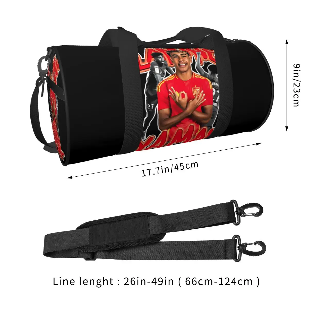 Lamine Yamal Round Large Capacity Travel Duffel Bag Male Female Large-Capacity Hand Luggage Sports Fitness Bag Travel Package