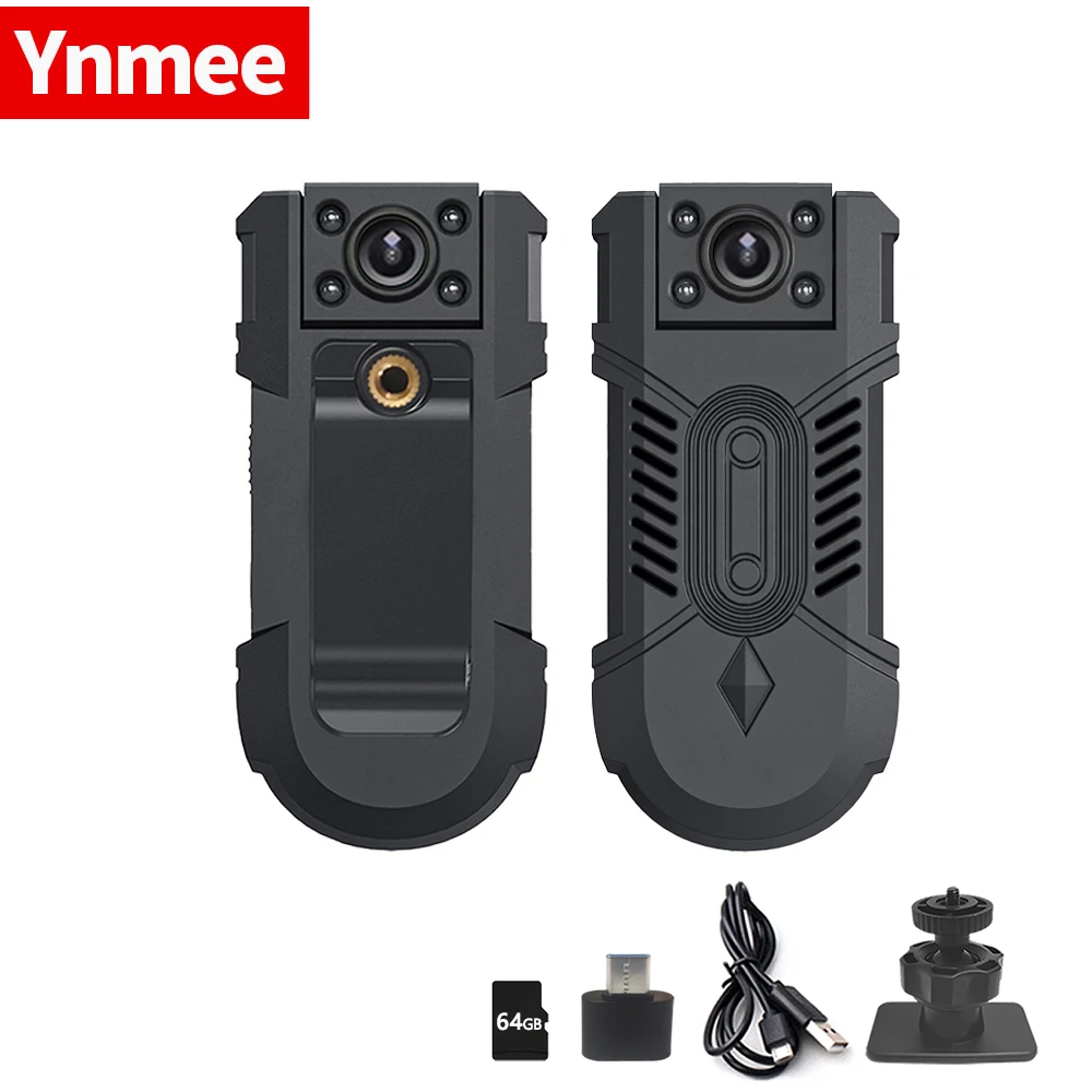 Mini Body Camera 8 Hours Camcorder Full 1080P HD Police Cam Small 180° Rotating Bike Camera Sports DV Car DVR Pocke Webcam