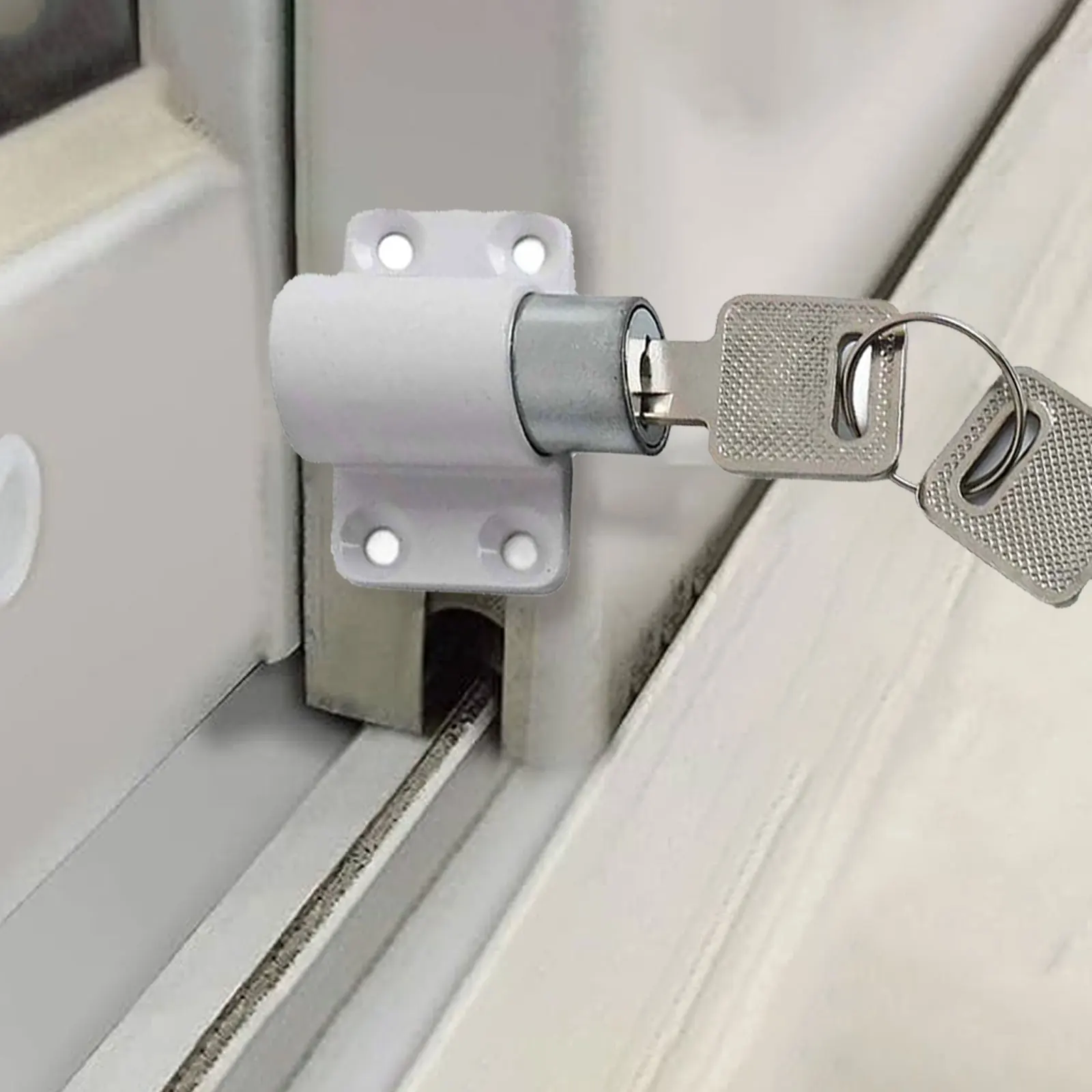 2 Piece Casement Bolt Lock Set for Sliding Patio Doors Zinc Alloy Material with Keys for Reliable Door Latching Performance