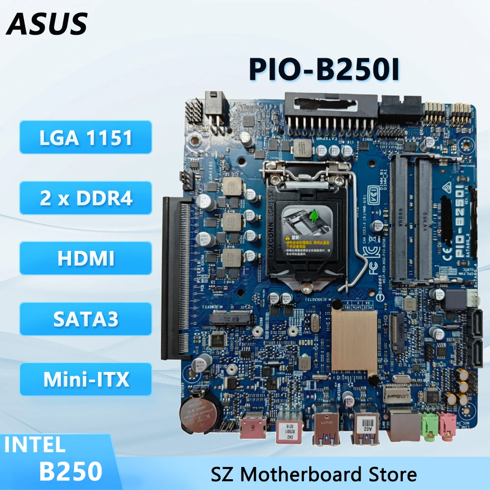 

ASUS PIO-B250I B250 LGA 1151 Motherboard Support i7-7700K /7700 i5-7600K/6500 i3-6100/7100 CPU SATA3 M.2 Mini-ITX