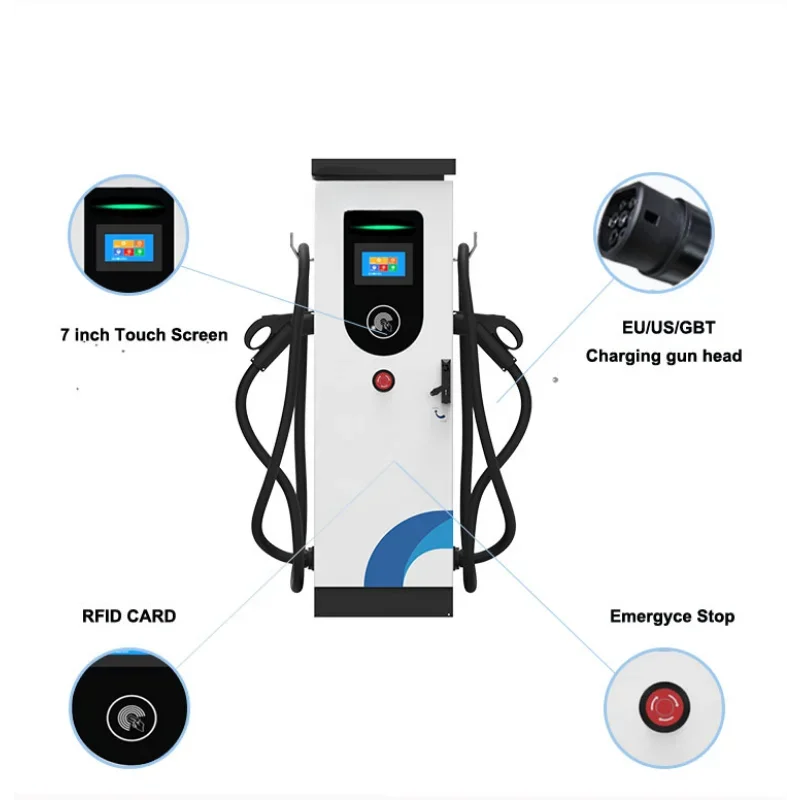 Fabricante de estación de carga de vehículos eléctricos de fábrica CCS2 tipo cargador de vehículos eléctricos montado en el piso 2 ampliamente utilizado en la estación de carga para la República Checa