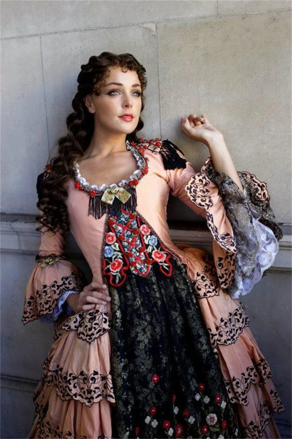open lace back dress Christine Daae Masquerade Dress, Christine Daae Pink Dress Cosplay Cos –  CoserZ main image 1