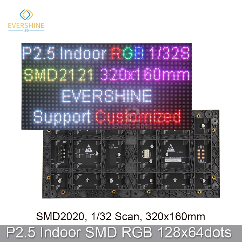 

Лучшая цена, шаг 2,5 мм, 320x160 мм, SMD2020 RGB, полноцветный внутренний 128x64, модуль светодиодного дисплея, панель, светодиодный шкаф, магазин Aliexpress Oline