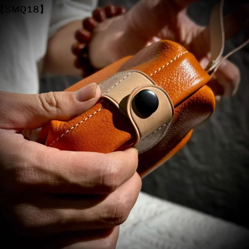 PU Leather Small Coin Purse Snap Closure Detachable Wrist Strap Ideal For Daily Use Travel Commute【SMQ】