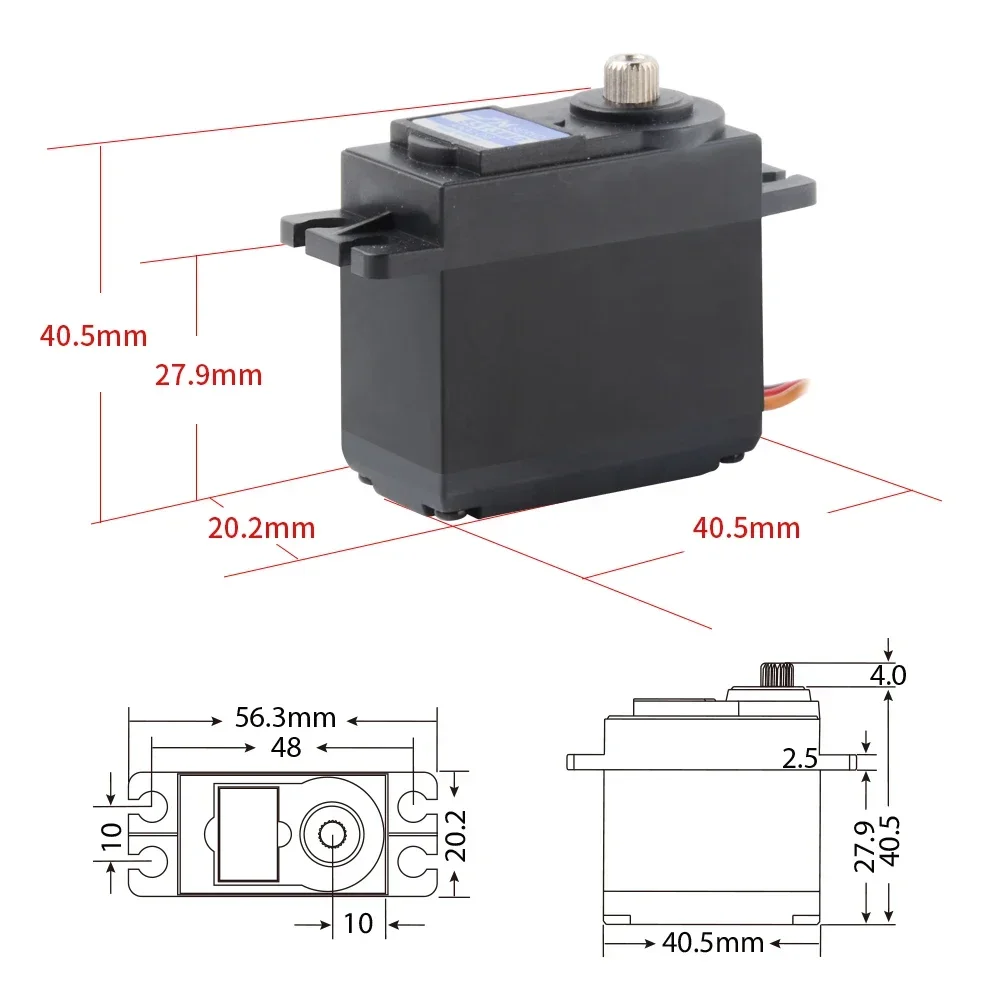 

JX PS-5513MG 13KG High Precision Metal Gear Analog Standard Servo For 1:8/1:10 RC Car