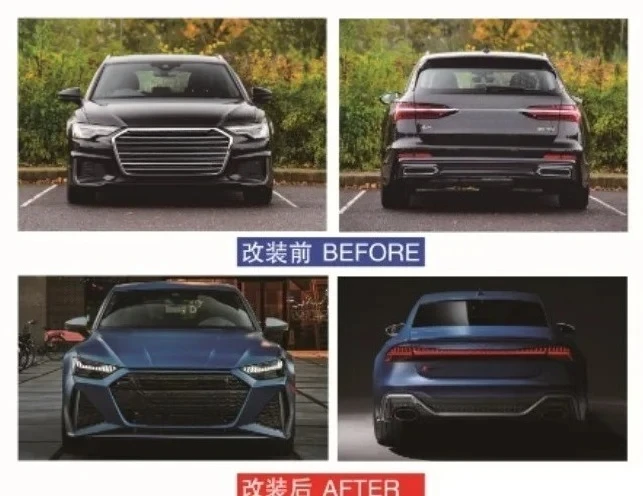 Car Parts Bodykit Facelift Bumper For A6 S6 19 Upgrade To 23 RS7 Look Wider Kit