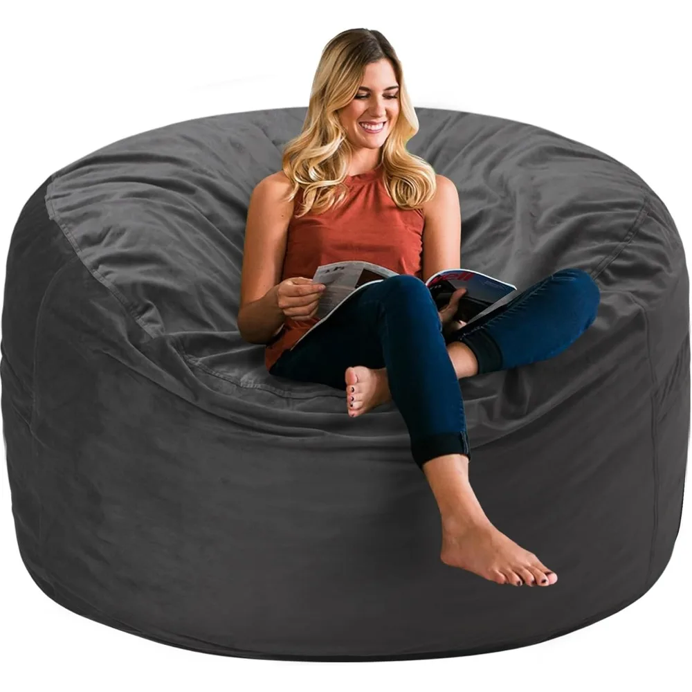 

Bean Bag Chair 3Ft Luxurious Velvet Ultra Soft Fur with High Rebound Memory Foam Bean Bag Chairs for Adults Plush Lazy Sofa