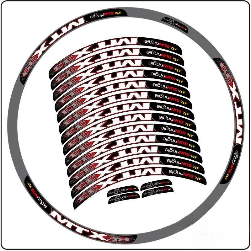 AliExpress NONE 2025 New MTX39 Sunringle Bicycle Wheel Decorative Stickers 26/27.5/29 Mountain/Road Bike Tires,Self Adhesive Vinyl Rim Decal