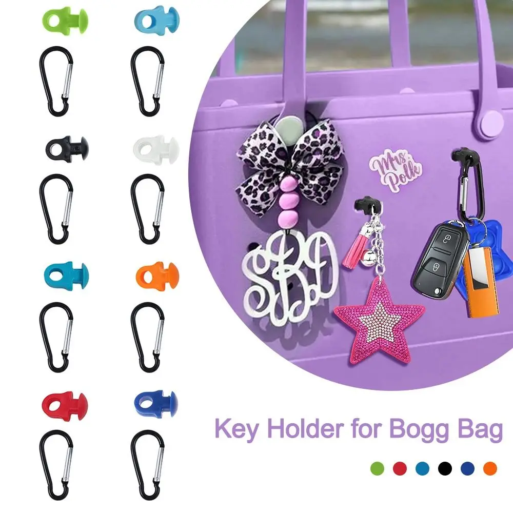 Plastics Key Holder for Bogg Bag Key Holder Connector Insert Charm Carabiner Keychain Multi-Purpose Button Handbags Clips