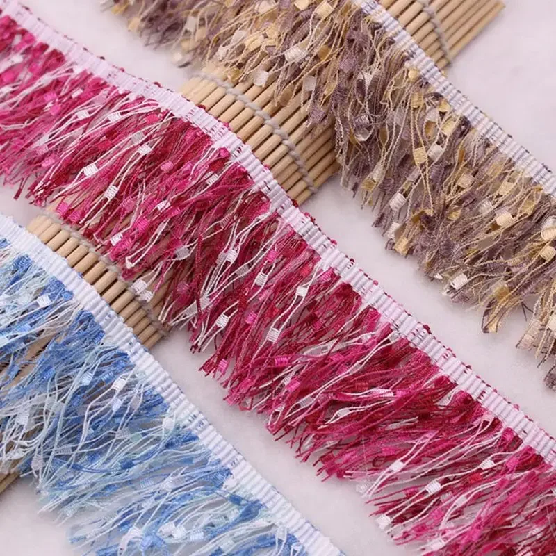 1 Yard Spitzenband, Seidenquasten, Fransenbesatz, Quasten zum Nähen für Schmuck, DIY-Bekleidung, Stoffzubehör, Quasten, Handwerkszubehör – Detail 1
