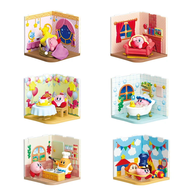 

Re-Ment Original Kirby Figures Wonder Room Kirby Waddle Dee Play Kitchen Party Bath Living Bed Room PVC Action Figure Toys Gift