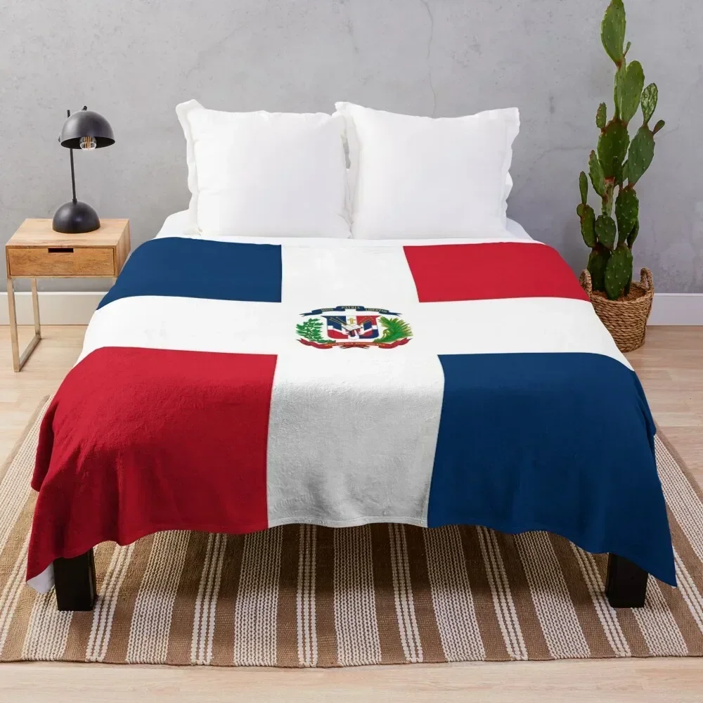 

Dominican Republic Flag Throw Blanket Soft Warm Blanket Gift for Men Women Adults