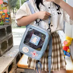 Y2K śliczny przezroczysty ItaBag damski Lolita plecak Kawaii dziewczyna torba na ramię DIY wyświetlacz przezroczysta kieszeń japońska lalka torebka na ramię