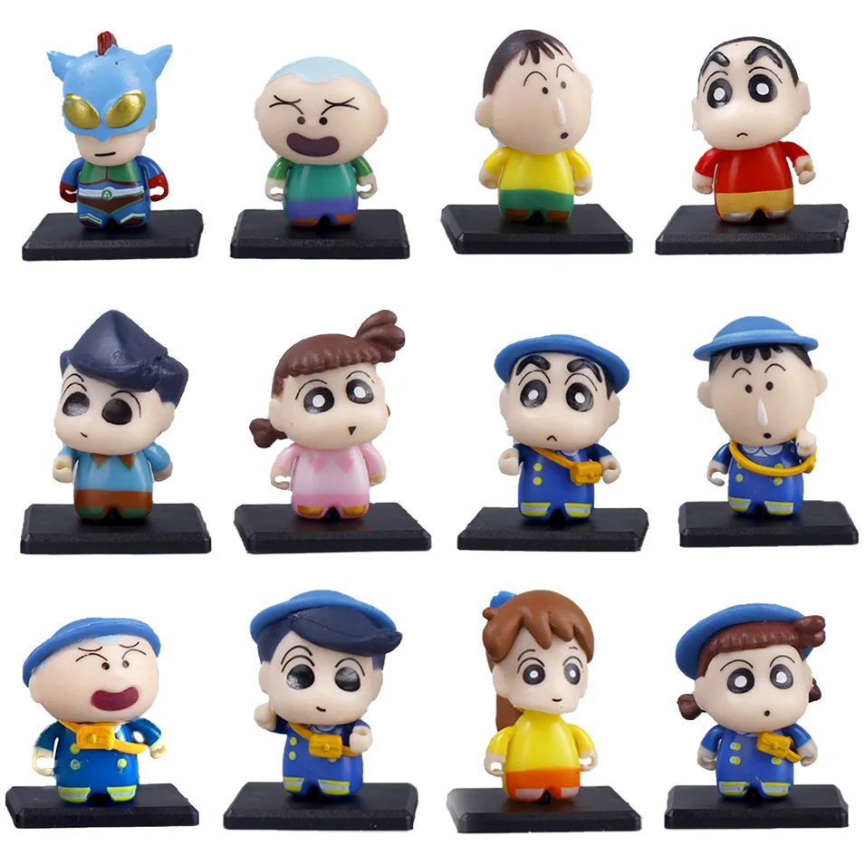 Nouveau 6 pièces/ensemble Anime Crayon shin-chan figurines Mini Nohara Shinnosuke poupée modèle voiture décoration enfants jouets Fans cadeau