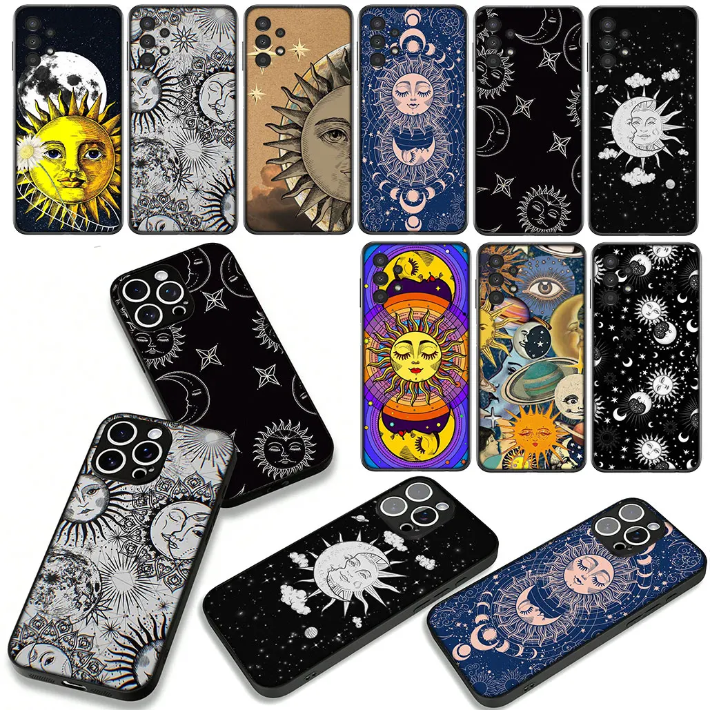 Чехол для телефона Funny Sun Moon Face Case для Apple iPhone 15 16 Plus 13 12 Pro Max X XR 6 + ProMax 16E 16+ 15+ Корпус