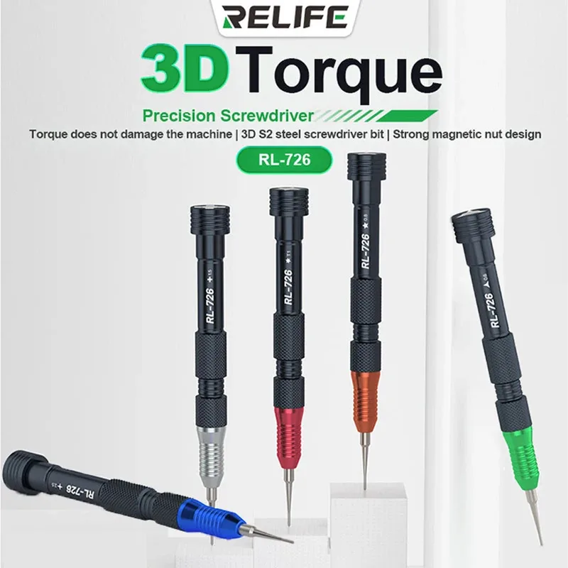 

RELIFE RL-726 3D Torque Precision Screwdriver Strong Magnetic Nut for Mobile Phone Computer Repair Disassembly Screwdriver Tool