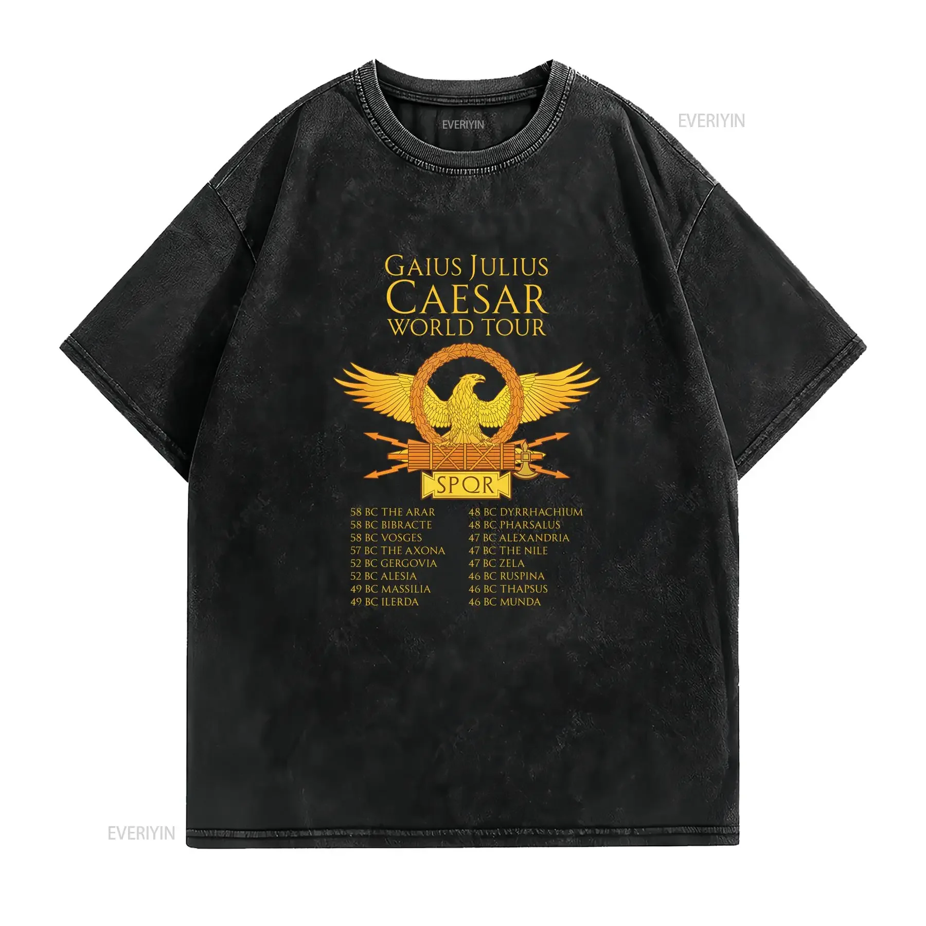 Gaius Julius Caesar World Tour T Shirt Roman Empire Parody Vintage Design Ancient History Inspired Apparel vintage Washed