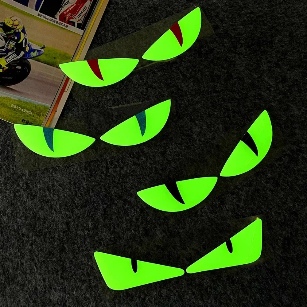Reflective Devil's Eye Stickers For Car and Motorcycle Decor Luminous Improves Night visibility Safety Durability Fashion