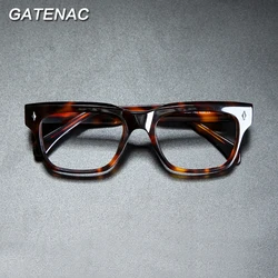 Vintage Acetate Glasses Frame Men Square Prescription Optical Myopia Eyeglasses Women Handmade Retro Luxury Brand Eyewear