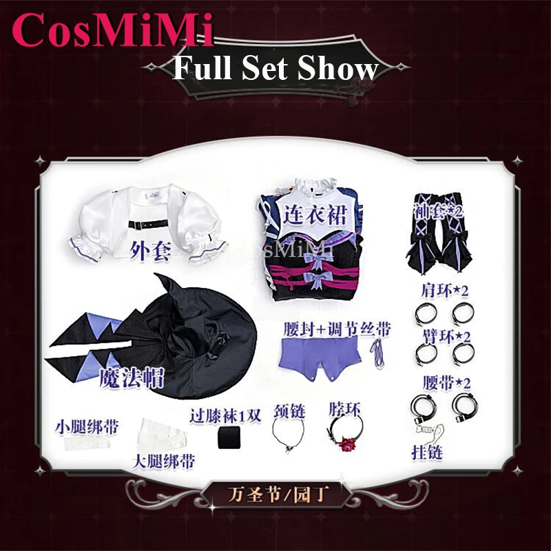 CosMiMi Game Identity V Emma Woods/Gardener Cosplay Costume Sweet Elegant Halloween Concert Witch Dress Party Role Play Clothing