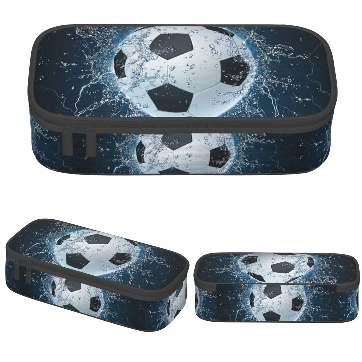 

Soccer Ball Pencil Case Classic Football Sports Pen Box Makeup Bags Girls Boys Big Capacity School Supplies Zipper Pencil Box