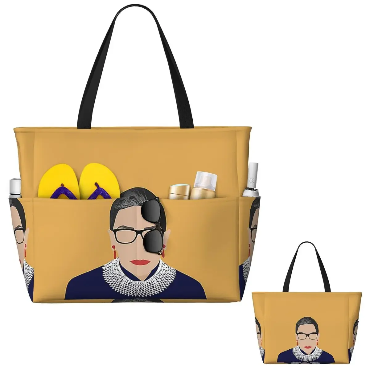 Ruth Bader Ginsburg Beach Tote Bag Sport Gym Yoga Duffle Large Tote Bag Women Travel Bag Fitness bag