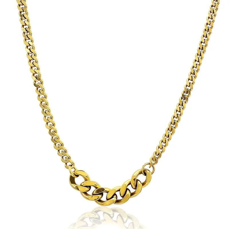 موضة كبح الكوبية سلسلة قلادة للرجال النساء الفضة الذهب الفولاذ المقاوم للصدأ ربط قلادة الهيب هوب مجوهرات Collares 2025 mujer #3