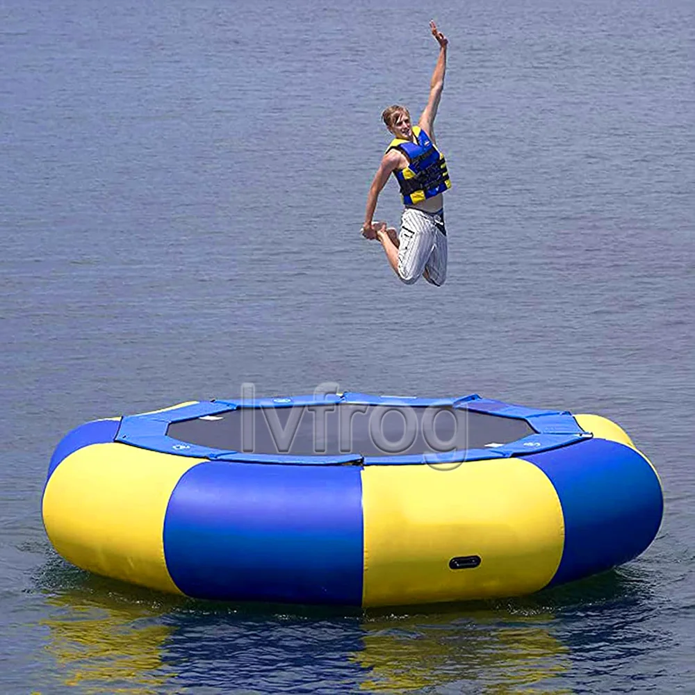 Commercial PVC Inflatable Water Park Trampoline Floating Water Island Games With Blower Includes Repair Kits-Cheap For Sale