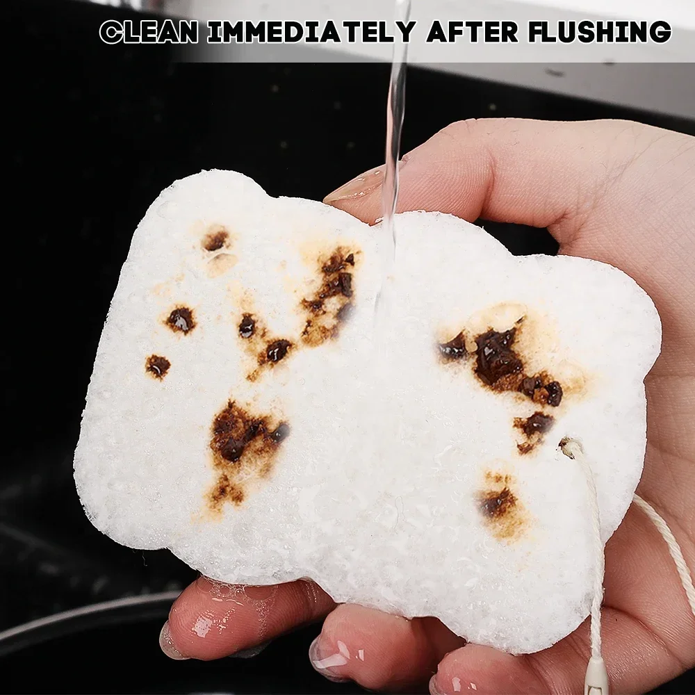 5/1pcs Dishwashing Sponge Wipe Cartoon Scouring Pad Cute Compressed Wood Pulp Cotton Kitchen Pot Dish Brush Cleaning Accessories