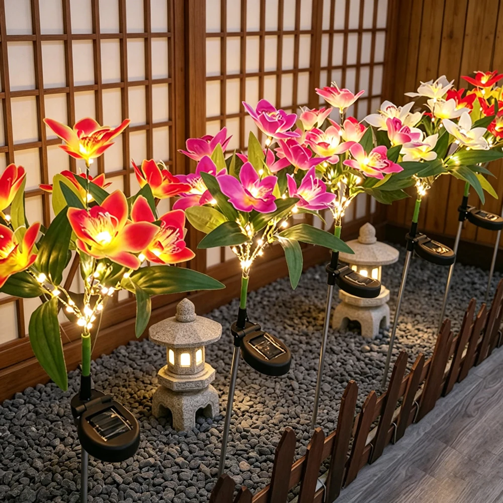 Home Lighting And Decor - Solar Orchid Light LED Bloemen Tuin