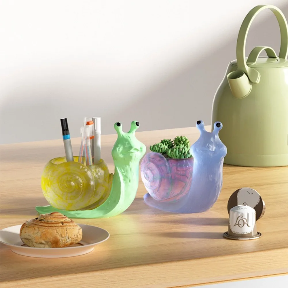 

Geometric Design Snail Flower Pot Mold Silicone Non-Stick Storage Box Mold Animal Shape DIY Concrete Mold Table Storage