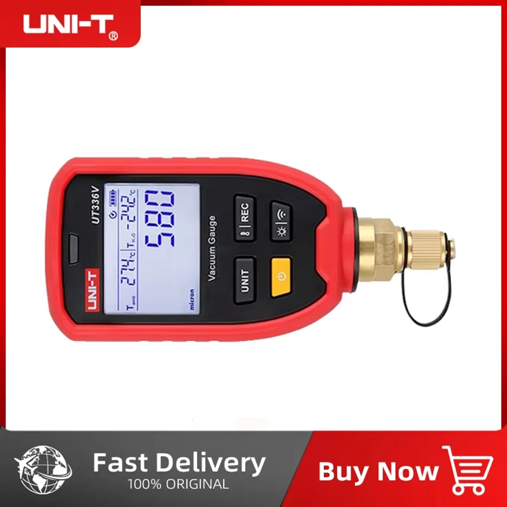 The UT336V Digital Vacuum Gauge Offers A Range Of 1-19000 Microns And Is Compatible With HVAC Systems Via An App Connection.