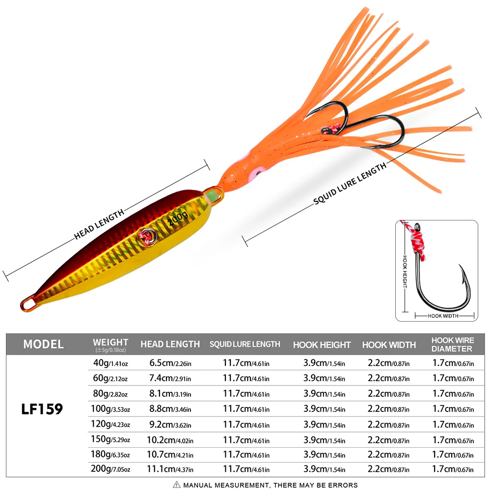 Proberos 1PC Slow Pitch Jigging-Köder, Doppelhaken, im Dunkeln leuchtender Slow Jig-Angelköder für das Offshore-Salzwasser-Bootsangeln – Detail 2