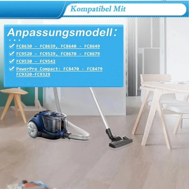 FC8058/01 Filter Replacement Filter Set For FC8630, Powerpro Compact And Active Vacuum Cleaner Replacement Set