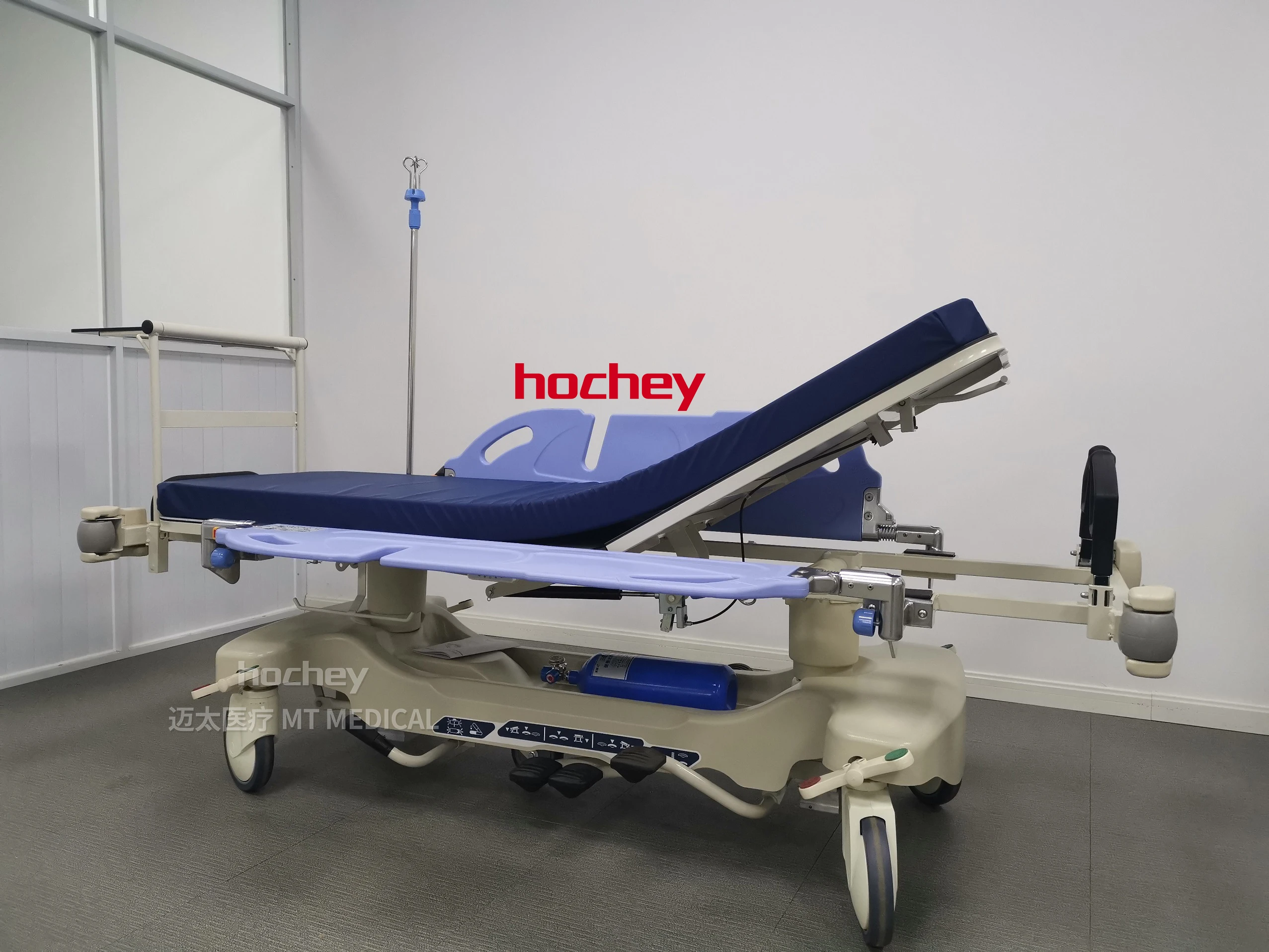 MT MEDICAL Hospital Hydraulic Cylinder And High-Low Hand Crank Medical Stretcher Trolley Emergency Stretcher Heigh Adjustable