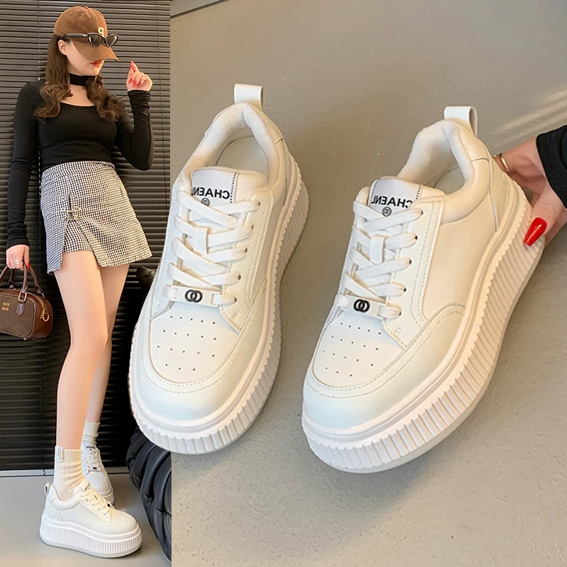 

New Women's Casual Sports Shoes Multifunctional Board Shoes Thick Sole Anti-slip Wear Increase Street Fashion Small White Shoes