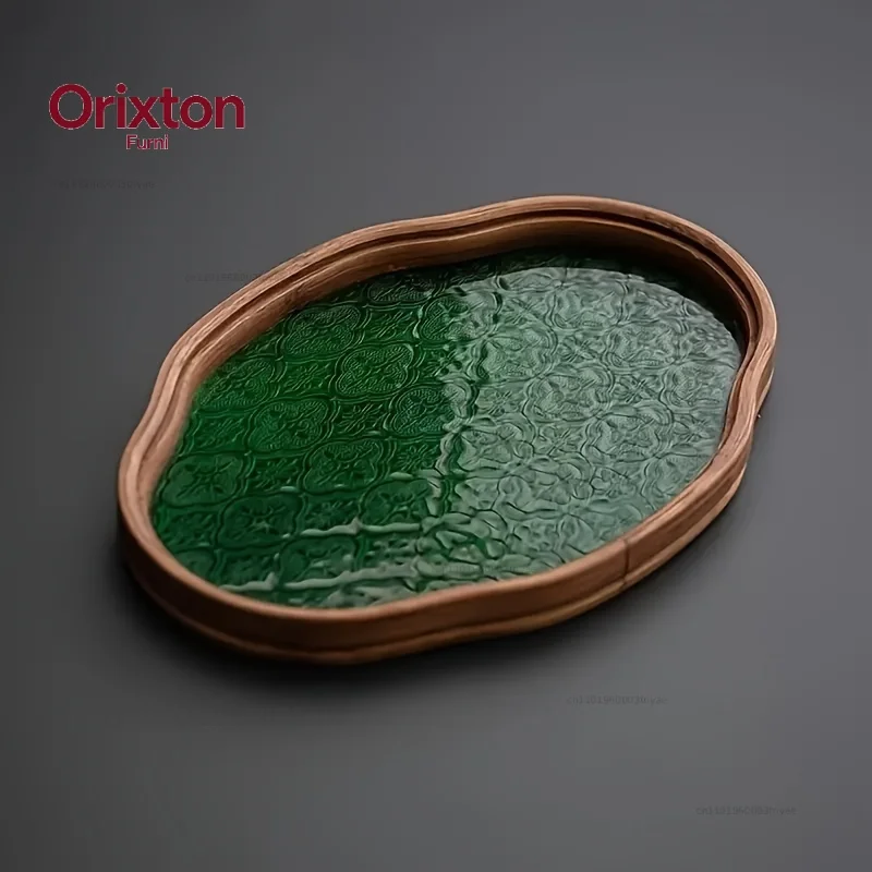 Glass cosmetic storage tray, dry brewing tray, Kung Fu tea set, small tea table, living room office tea tray storage tray
