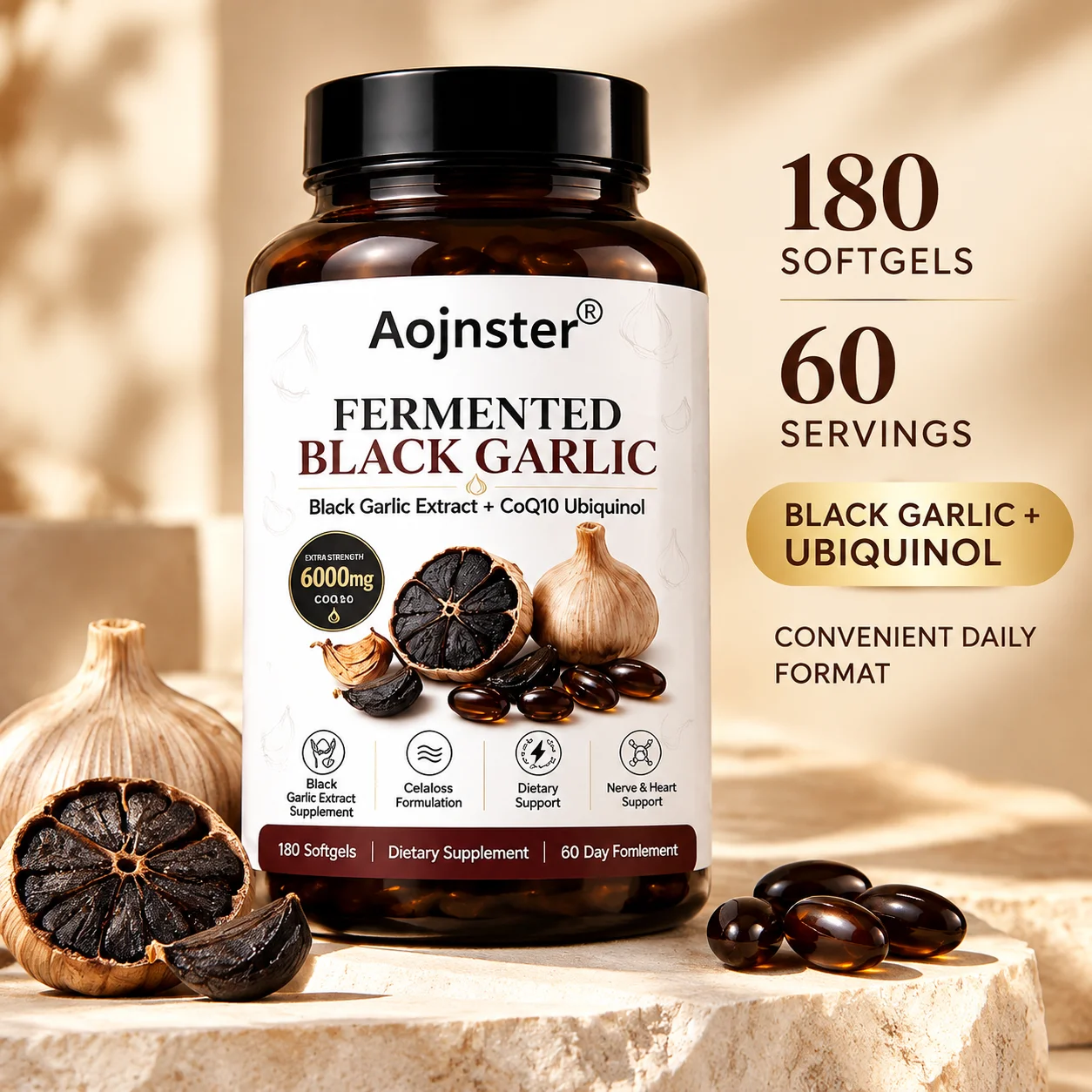 아오인스터 발효 흑마늘 6000mg, 코엔자임 Q10  - Coq10 Ubiquinol Softgel 리뷰 및 가격
